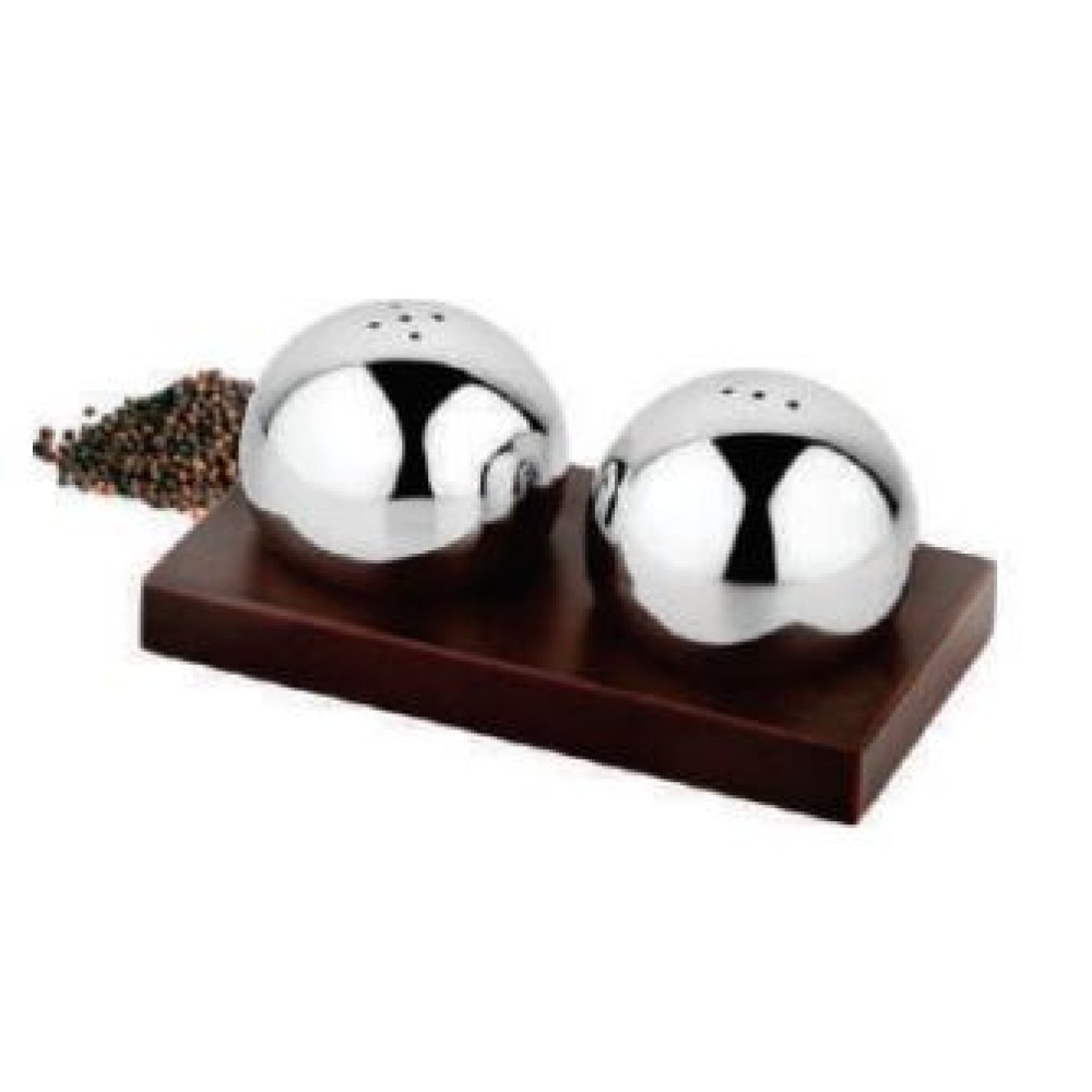 Salt N Pepper Set With Wooden Base